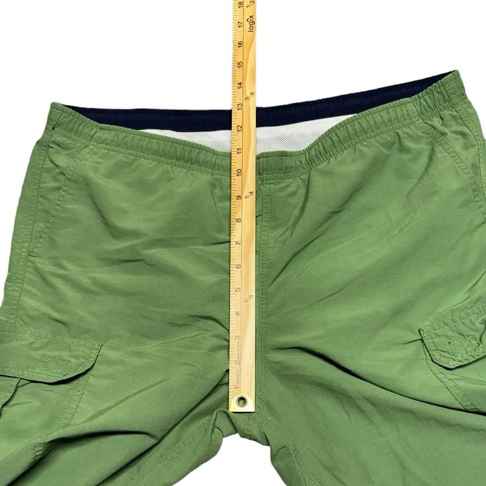 L.L.‎ Bean Suplex Nylon Cargo Swim Trunks Mens Medium Elastic Waist Green Beach - Picture 12 of 16